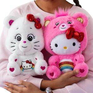 Hello Kitty x Care Bears Cheer Bear Plush‎ 10” Limited Edition Kawaii Collab
